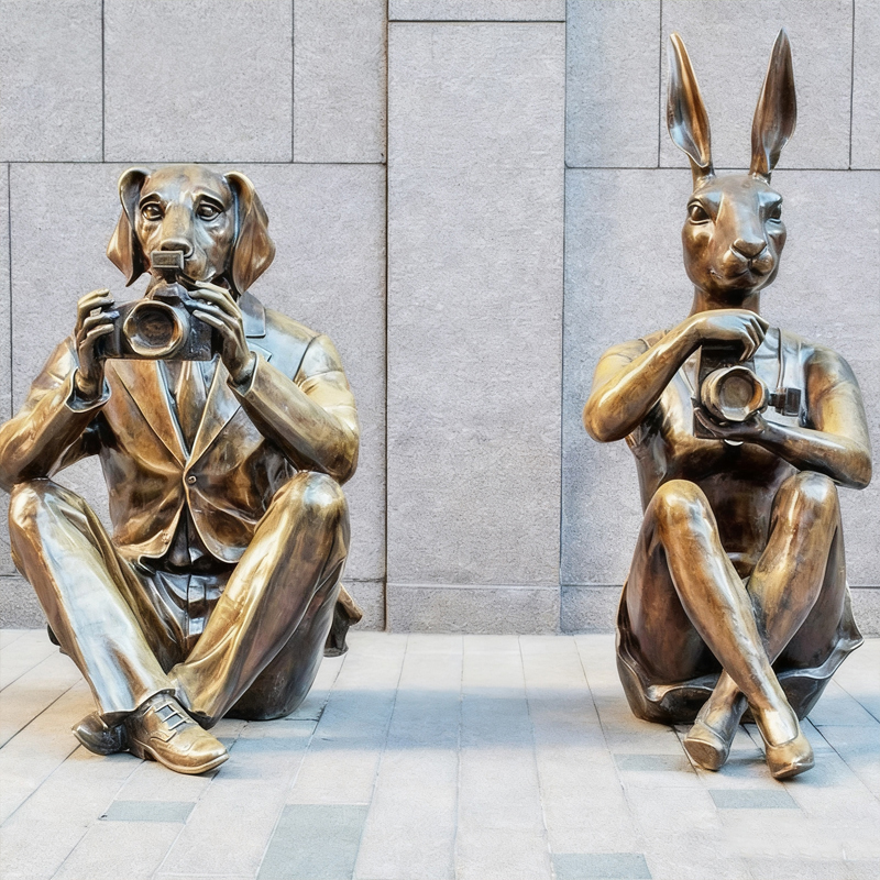 “동물 사진가” 테마 조각품