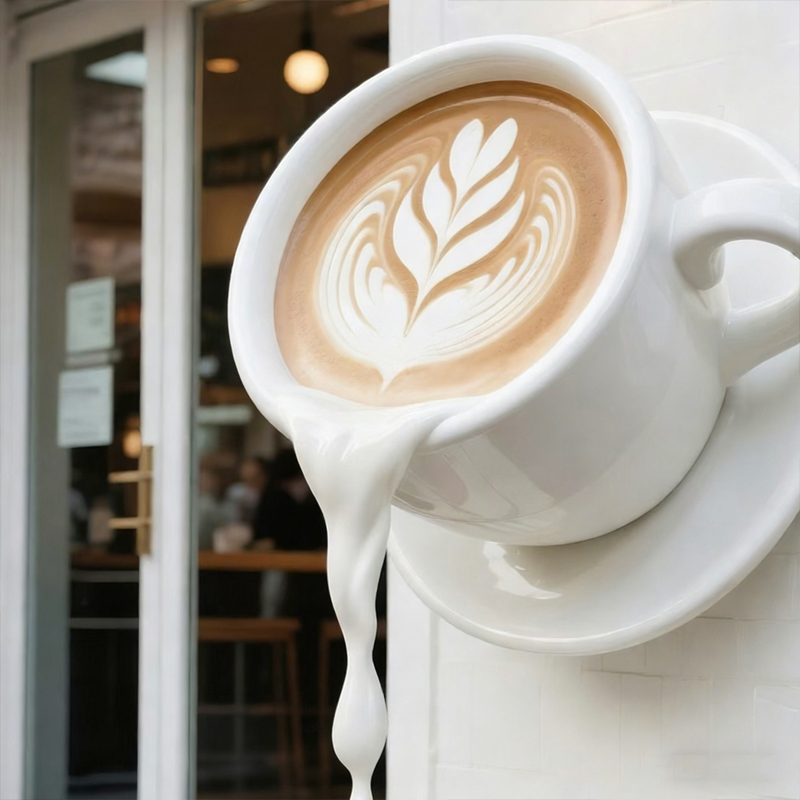 섬유유리 뜨 커피 잔 장식적인 조각품